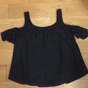 Cold shoulder lace top